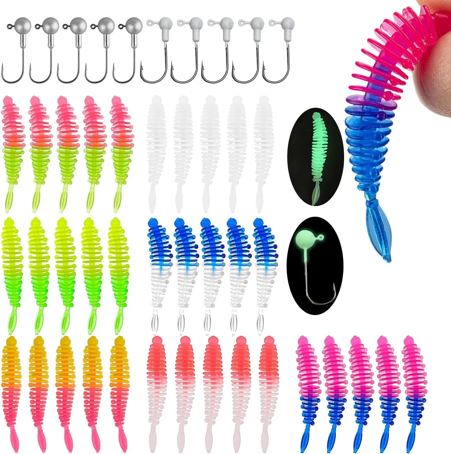 35 Piezas Señuelos Spinning Señuelos Pesca Señuelos Pesca Mar Señuelos Black Bass Anzuelos de Pesca Accesorios de Pesca para Tru