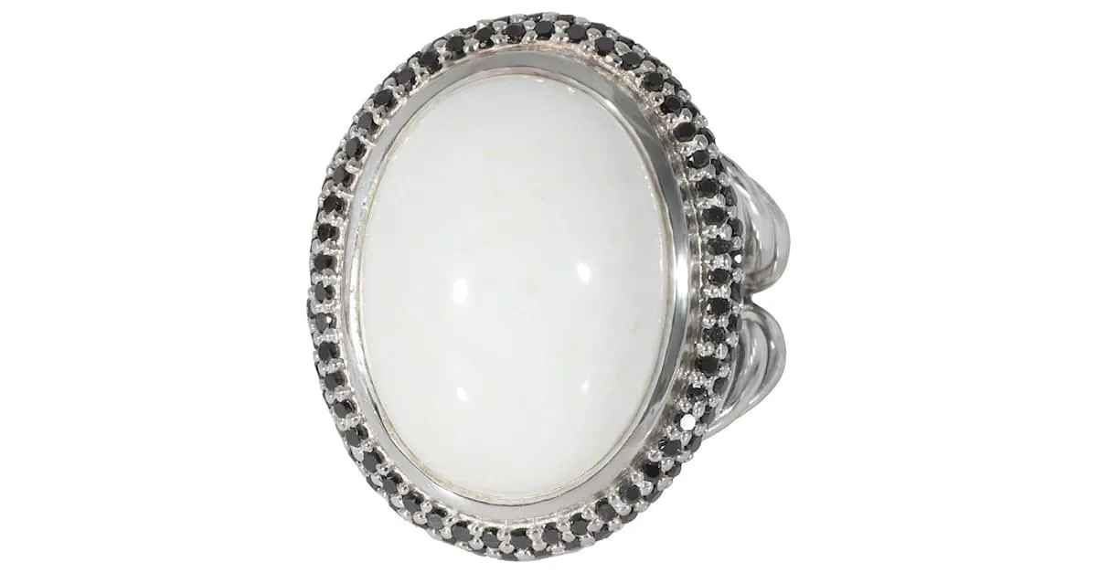 Anillo de diamante de ágata blanca cereza de David Yurman en plata de ley blanca 0.5 por cierto Metálico 