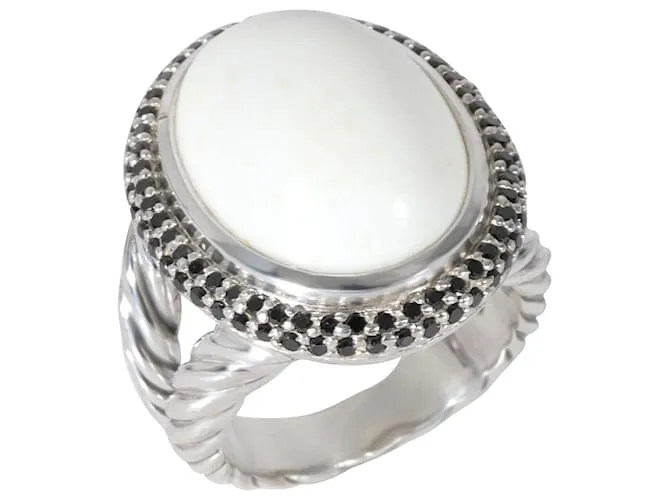 Anillo de diamante de ágata blanca cereza de David Yurman en plata de ley blanca 0.5 por cierto Metálico 