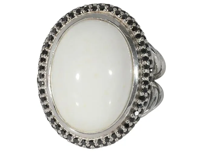 Anillo de diamante de ágata blanca cereza de David Yurman en plata de ley blanca 0.5 por cierto Metálico 