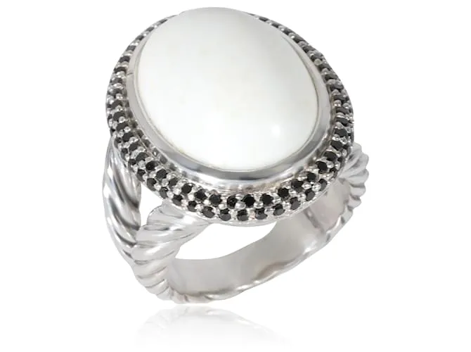 Anillo de diamante de ágata blanca cereza de David Yurman en plata de ley blanca 0.5 por cierto Metálico 