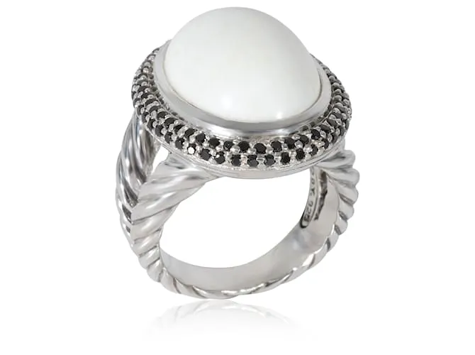 Anillo de diamante de ágata blanca cereza de David Yurman en plata de ley blanca 0.5 por cierto Metálico 
