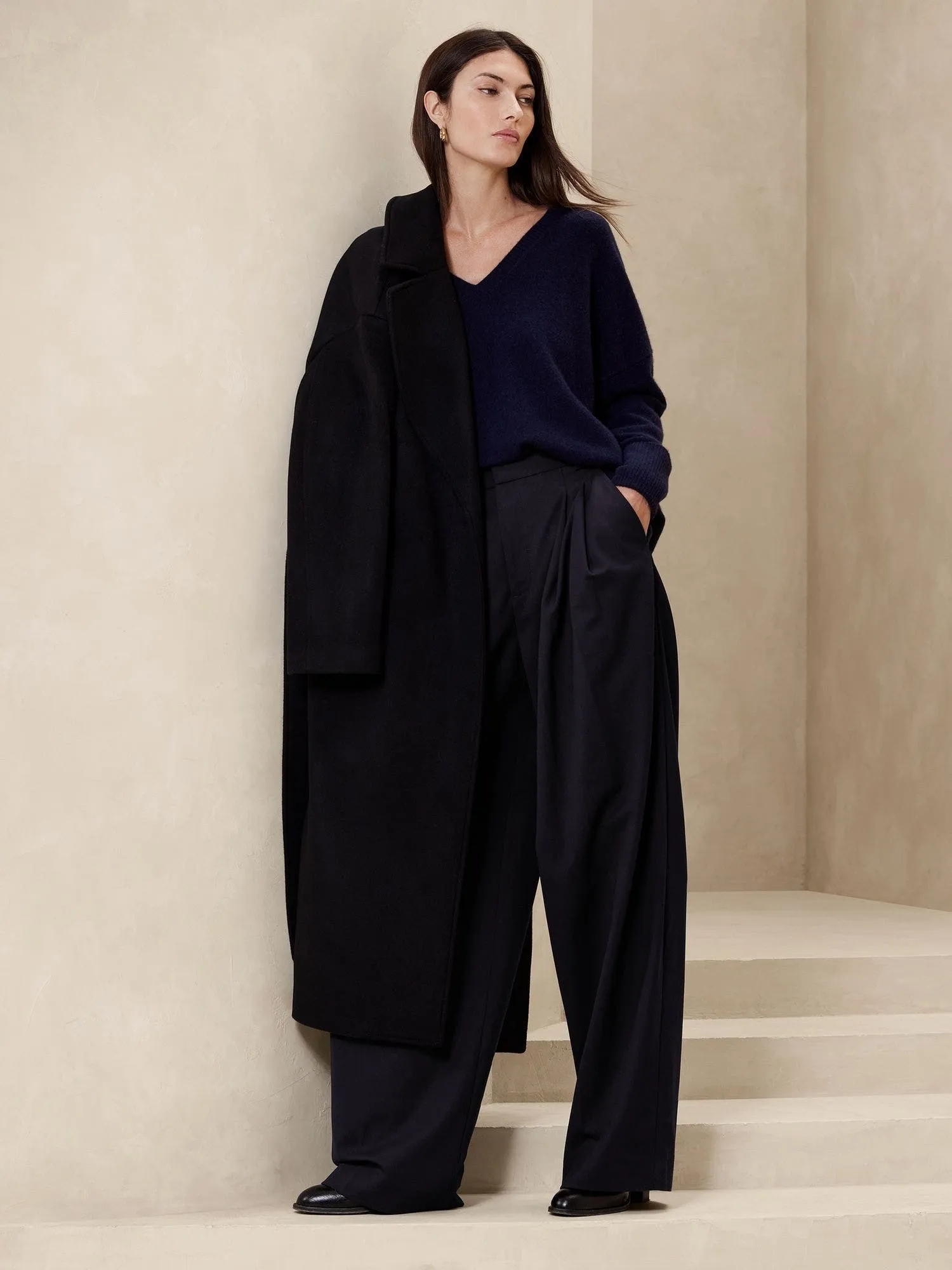 BANANA REPUBLIC PANTALÓN MUJER SIENA WIDELEG ITALIAN WOOL