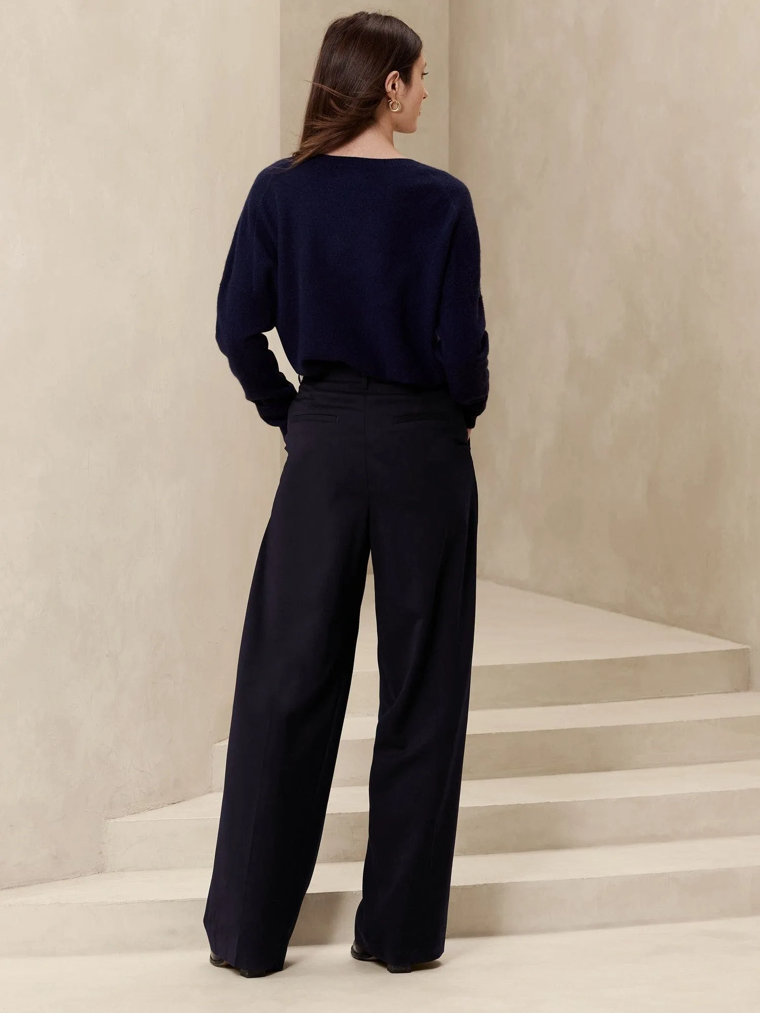 BANANA REPUBLIC PANTALÓN MUJER SIENA WIDELEG ITALIAN WOOL