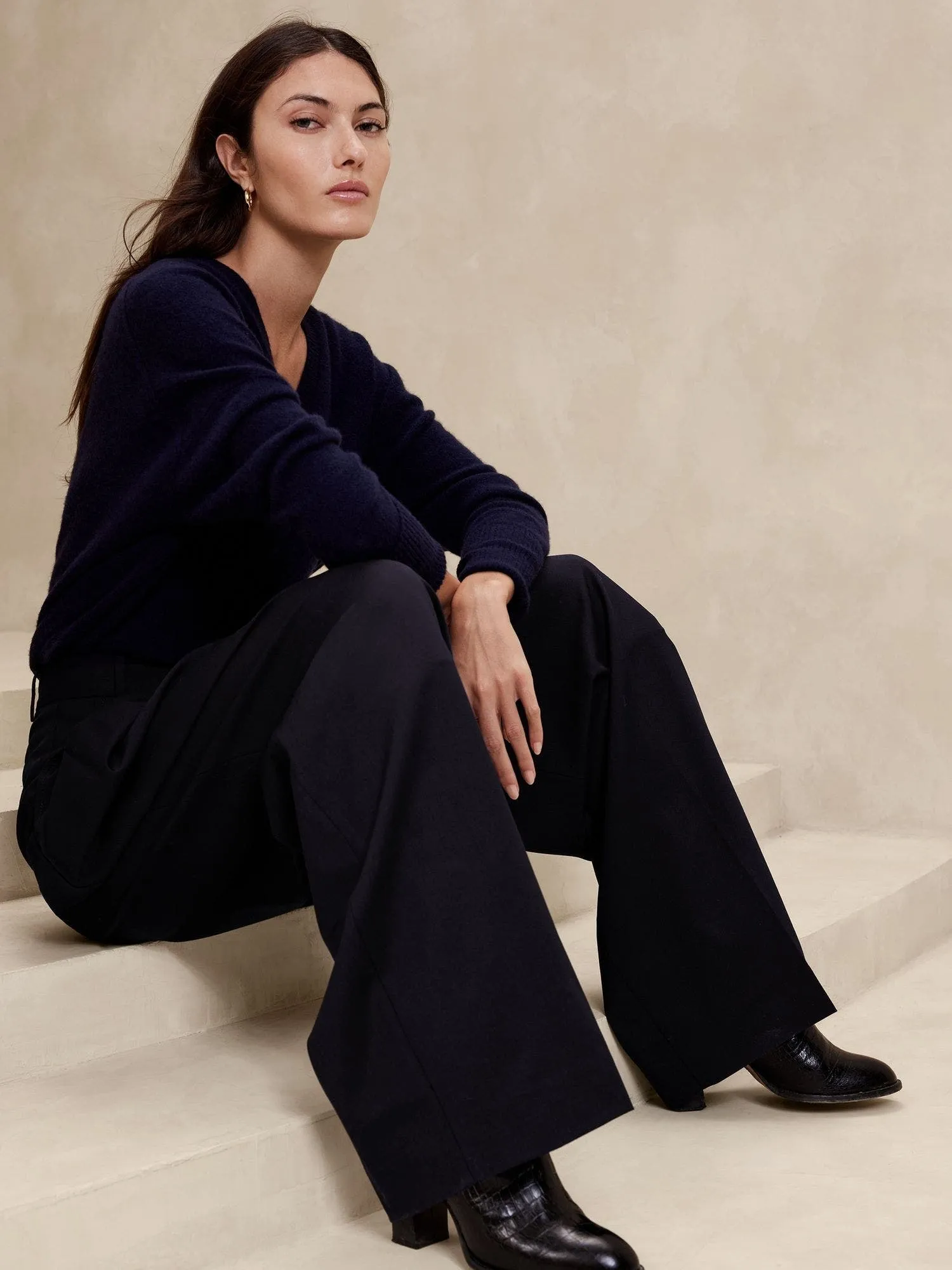 BANANA REPUBLIC PANTALÓN MUJER SIENA WIDELEG ITALIAN WOOL