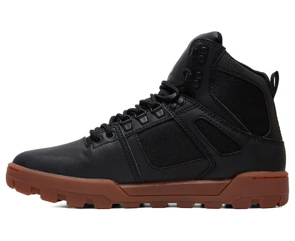BOTAS ALTAS IMPERMEABLES DC SHOES PARA HOMBRE PURE HIGHTOP WR BOOT BLAK/GUM (BGM) REF. ADYB100006 NEGRO/GOMA