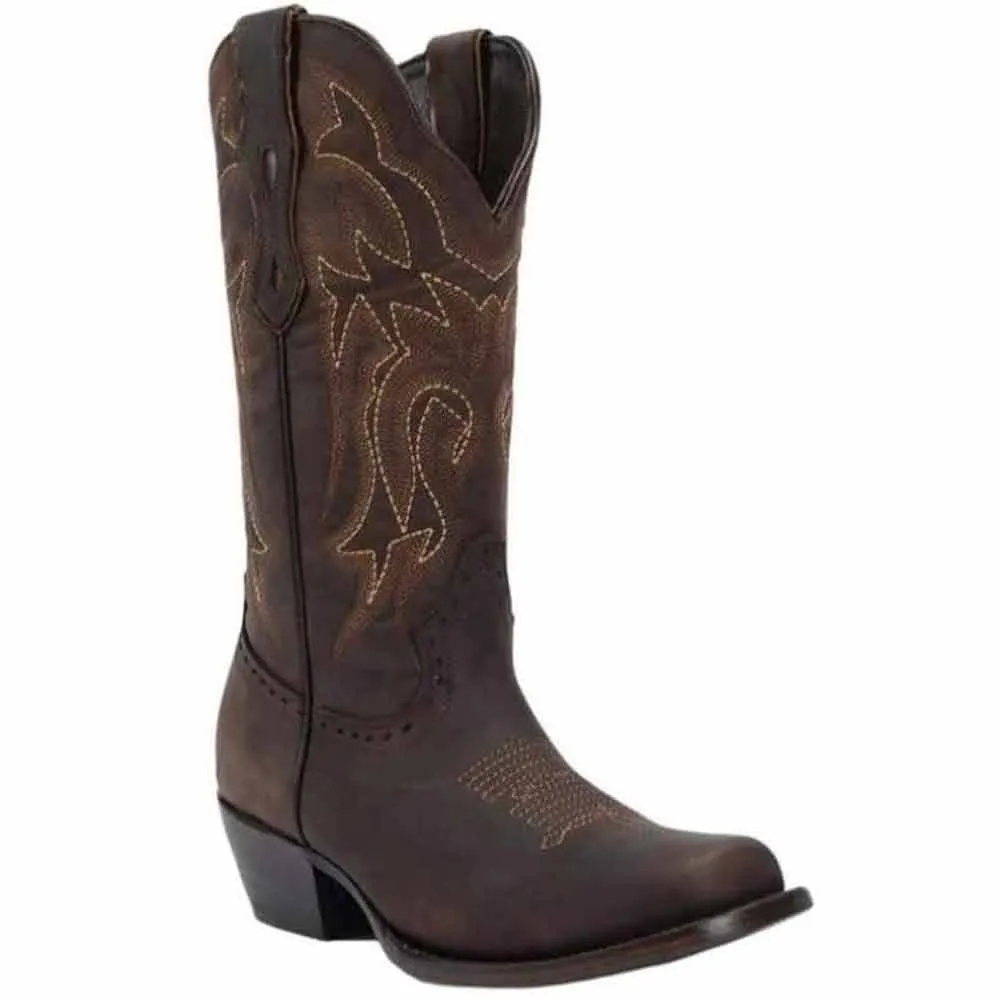 BOTAS DE CUERO HORMA RODEO PARA MUJER COLOR CAFE JB1301CAF