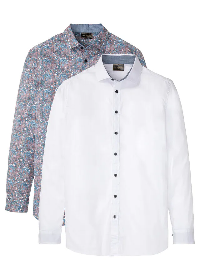 CAMISA DE MANGA LARGA AZUL CLAROBLANCO DE PAISLEY