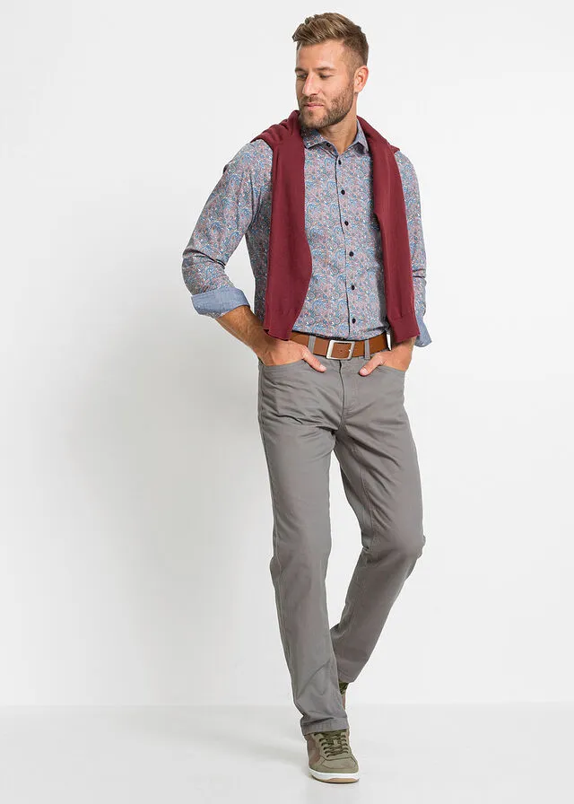 CAMISA DE MANGA LARGA AZUL CLAROBLANCO DE PAISLEY