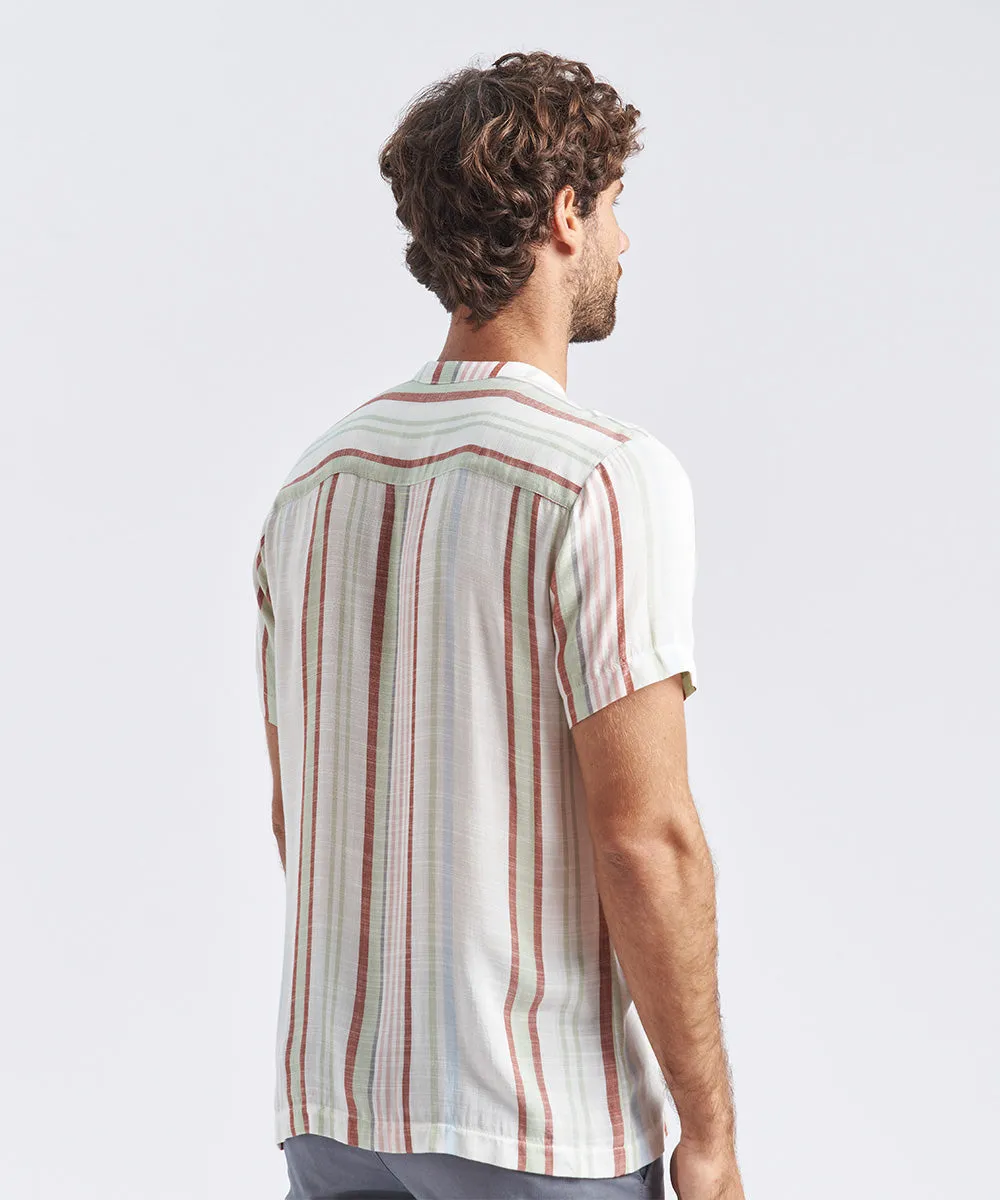 CAMISA MANGA CORTA CUELLO NERU CLASSIC FIT BLANCO RAYAS PV24