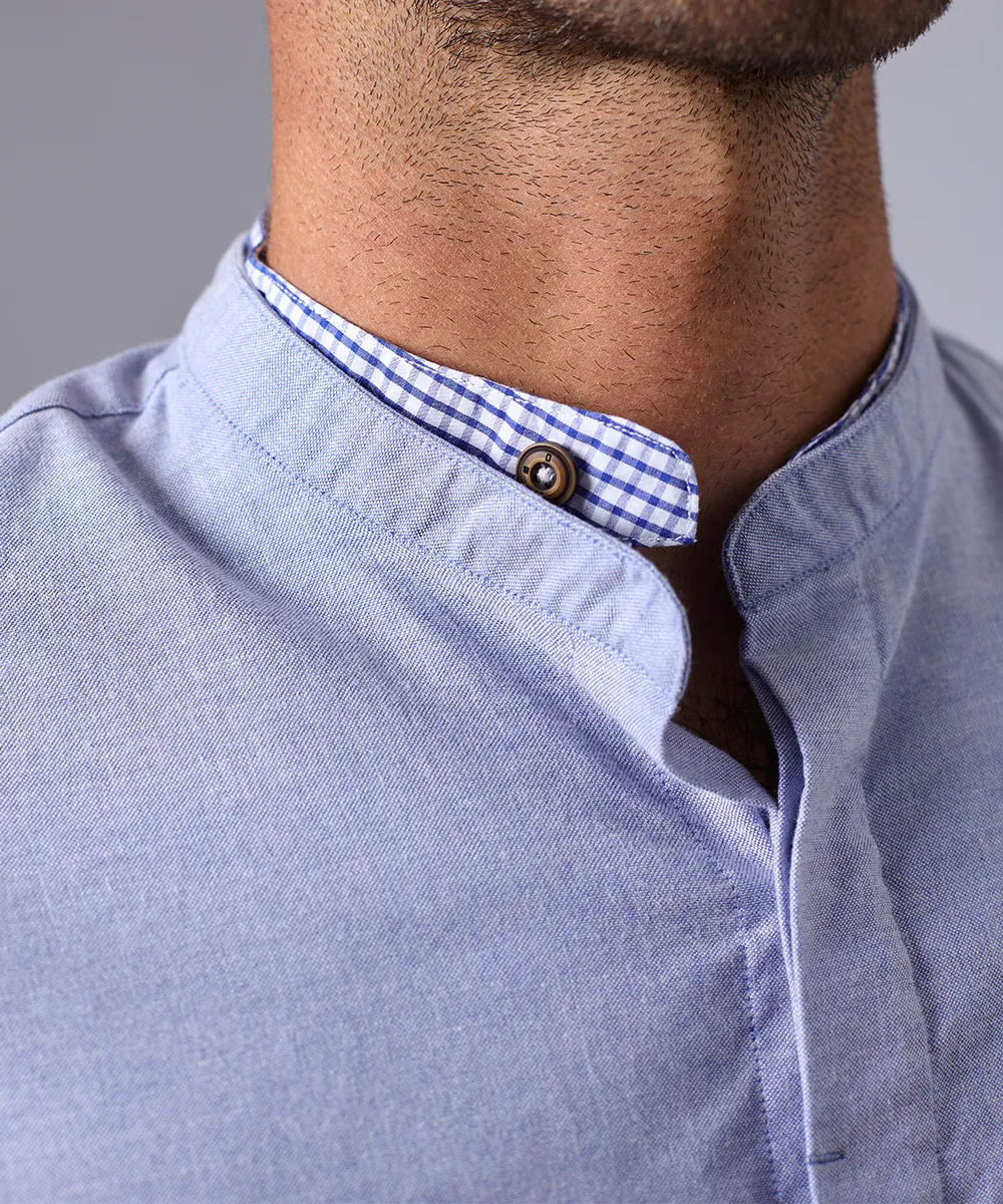 CAMISA MANGA LARGA CUELLO NERU DESMONTABLE CLASSIC FIT AZUL OI24