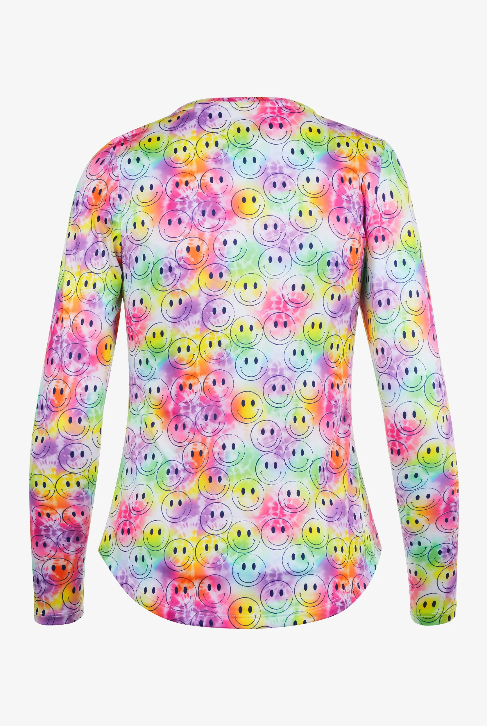 Camiseta médica Zavate Ava Therese Colorful Smiley Tee STRETCH de tejido con mangas largas para mujer