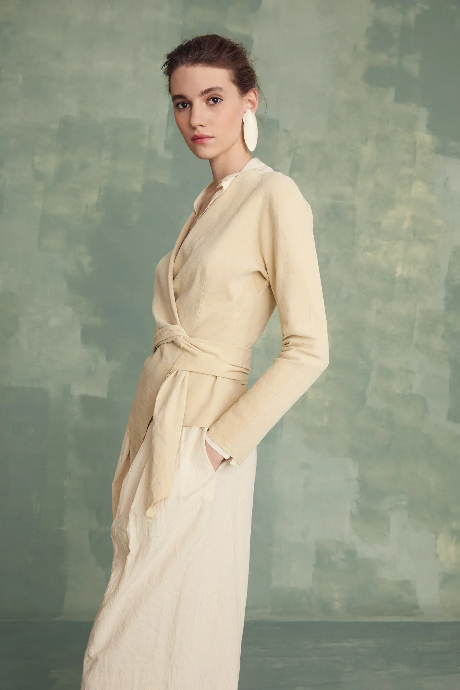 Candela, white linen jacket