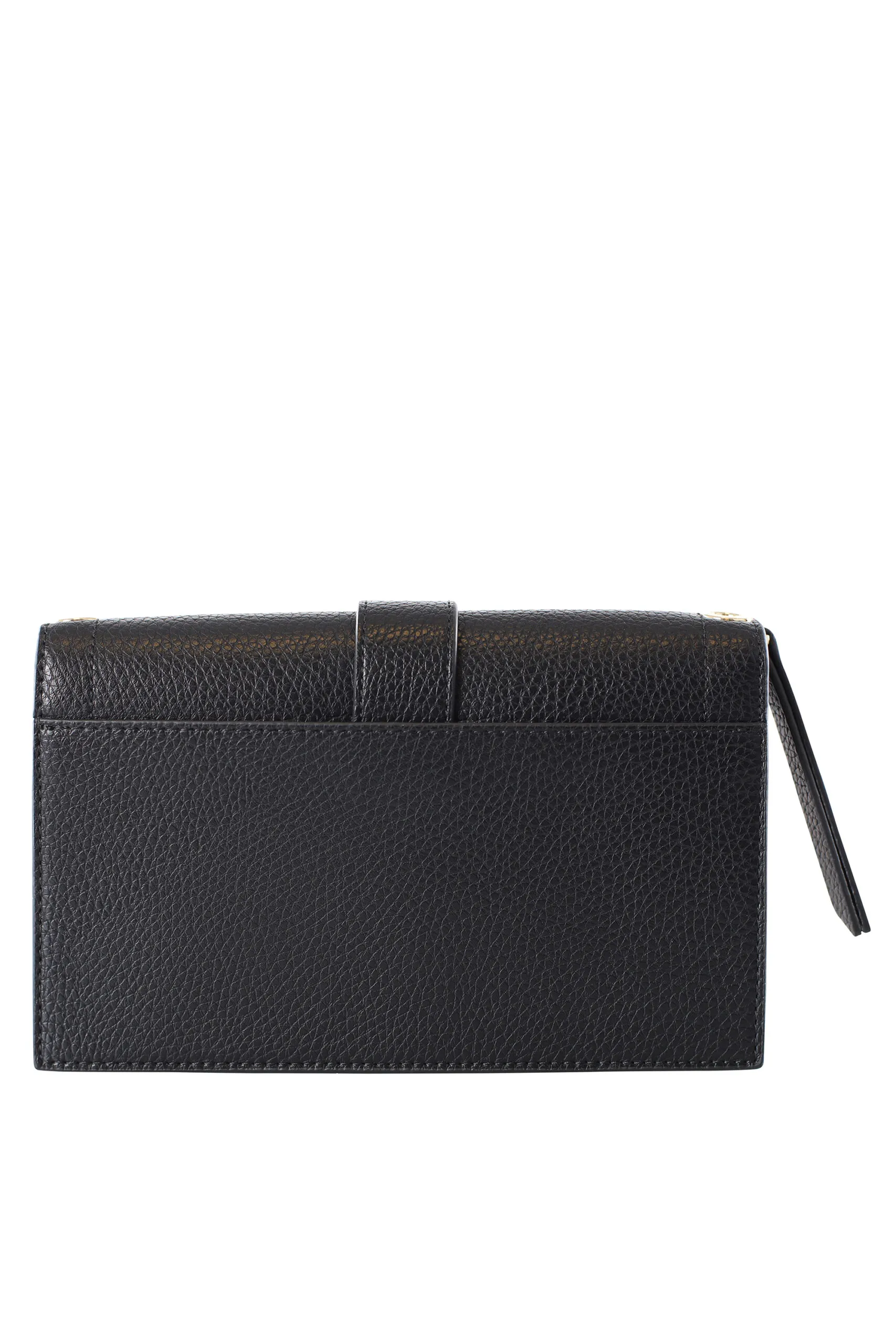 Cartera bandolera negra con hebilla barroca