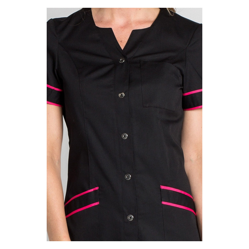 CASACA NEGRA VIVOS FUCSIA  TALLA SP