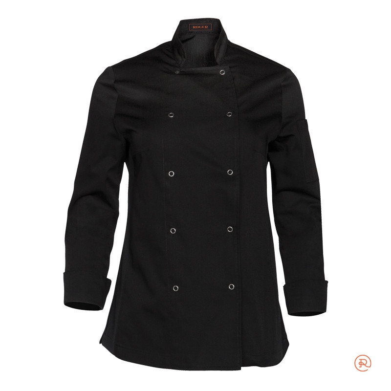 CHAQUETA COCINERA NEGRA SARGA MANGA LARGA ALZIRA  ROGER