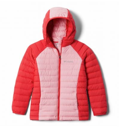 Chaqueta con capucha para niña Columbia Powder Lite para niñas (Lirio rojo, rosa)