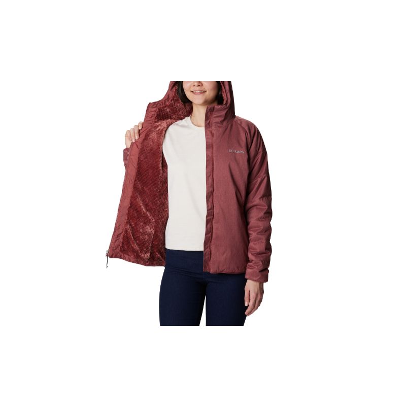 Chaqueta cortaviento con capucha para mujer Columbia Kruser Ridge II Plush Softshell (Beetroot Heather)