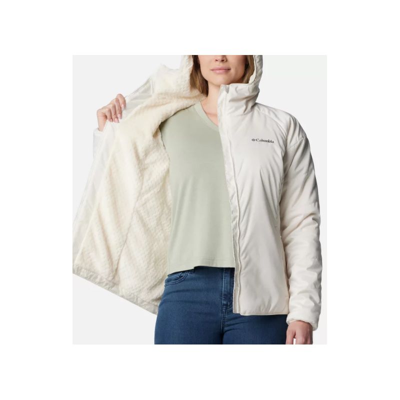 Chaqueta cortaviento con capucha para mujer Columbia Kruser Ridge II Plush Softshell (Chalk)