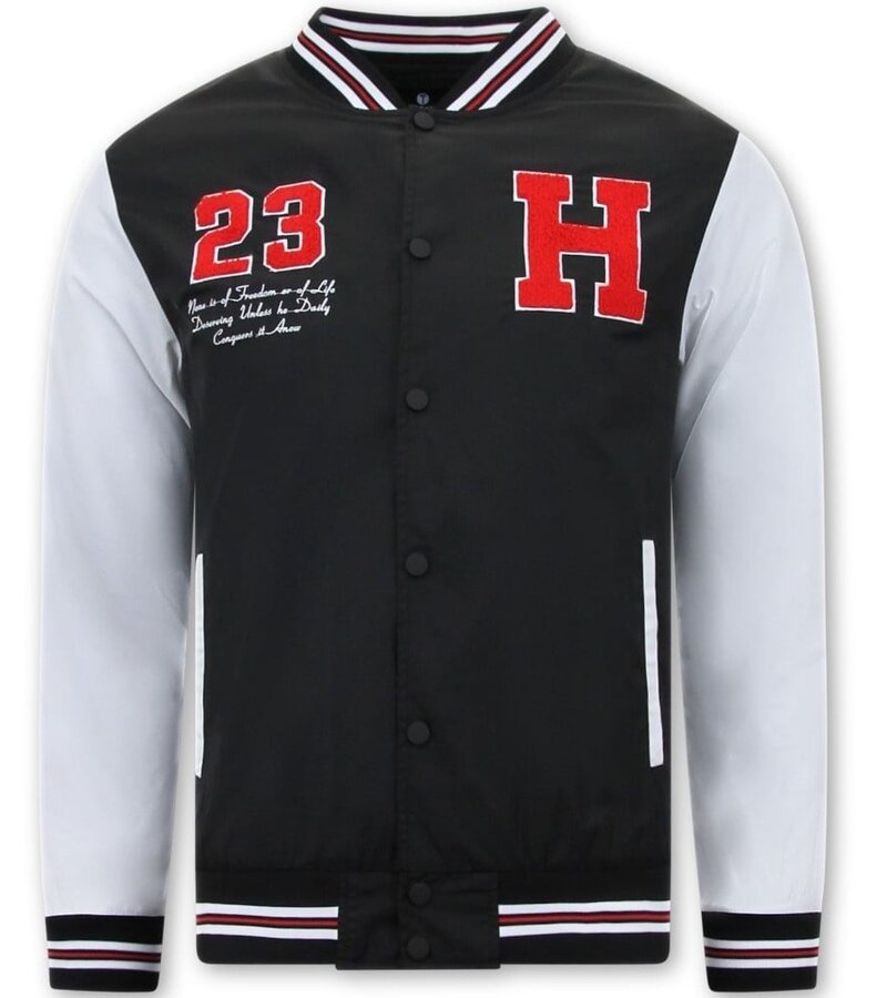 CHAQUETA DE BéISBOL FINA CLáSICA  NEGRO