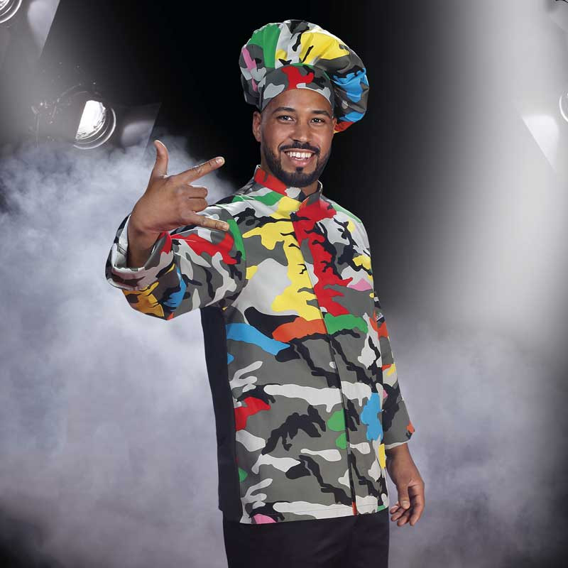 CHAQUETA DE COCINA CON CORCHETES CAMOUFLAGE  EGOCHEF