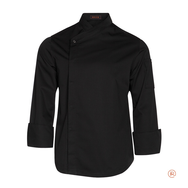 CHAQUETA DE COCINERO COOLMAX SLIM FIT NEGRA MORAIRA  ROGER
