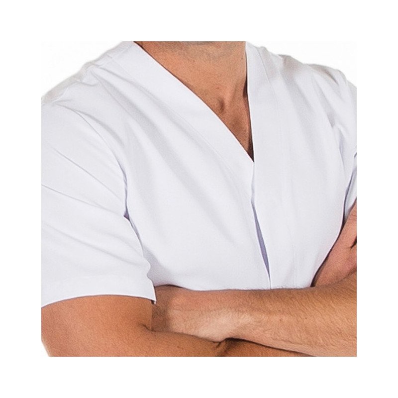 CHAQUETA DE MICROFIBRA PABLO BLANCA CON CORCHETE OCULTO  GARY'S