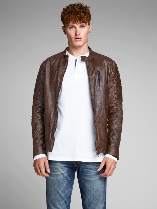 CHAQUETA DE PIEL MARRóN JCORYAN
