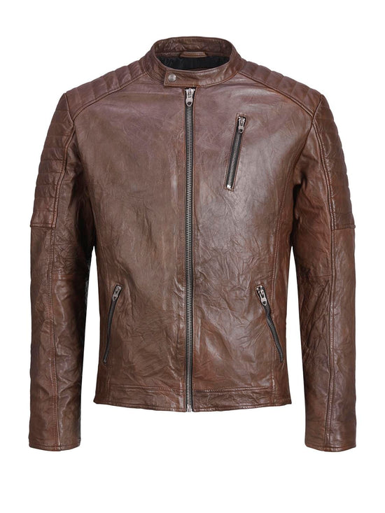CHAQUETA DE PIEL MARRóN JCORYAN