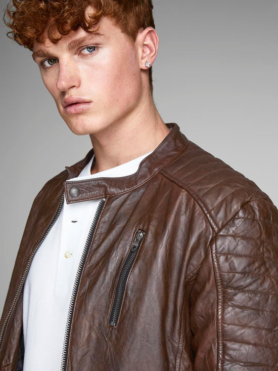 CHAQUETA DE PIEL MARRóN JCORYAN