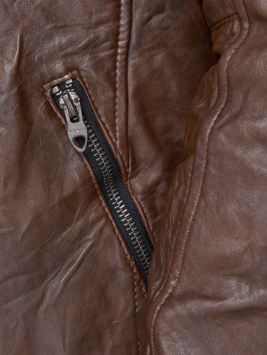 CHAQUETA DE PIEL MARRóN JCORYAN