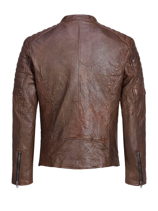 CHAQUETA DE PIEL MARRóN JCORYAN