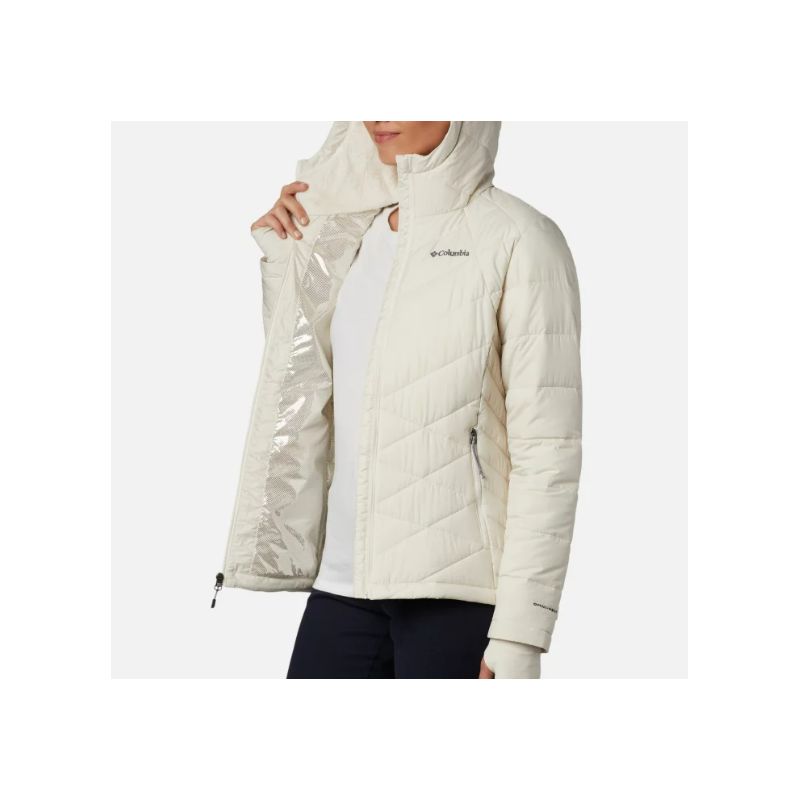Chaqueta de plumón con capucha para mujer Columbia Heavenly (Chalk)