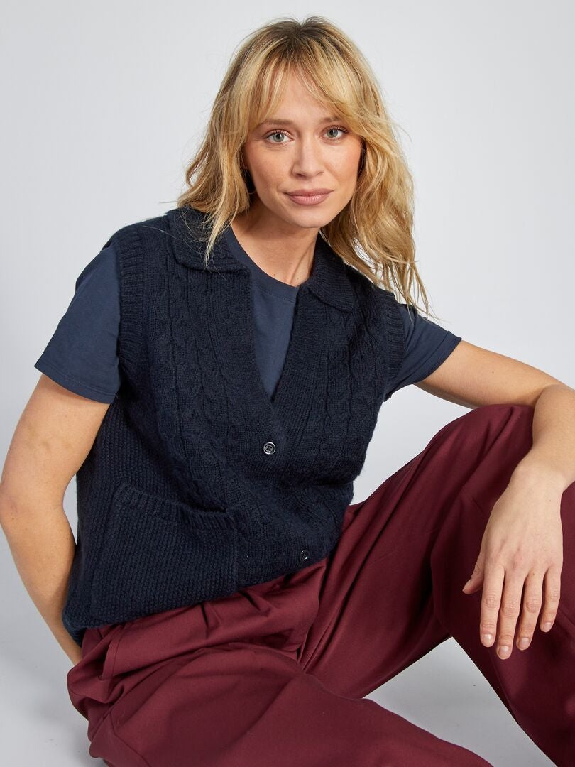 CHAQUETA DE PUNTO  AZUL