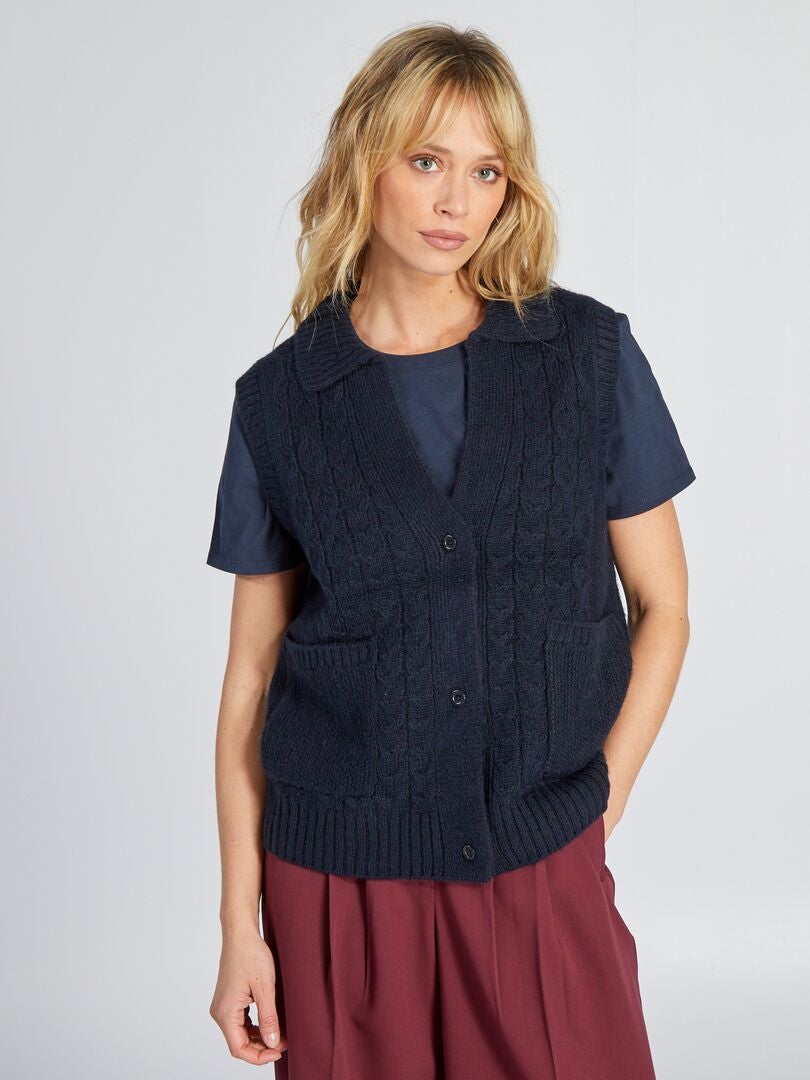 CHAQUETA DE PUNTO  AZUL