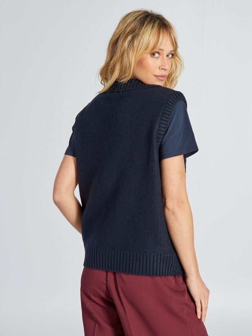 CHAQUETA DE PUNTO  AZUL