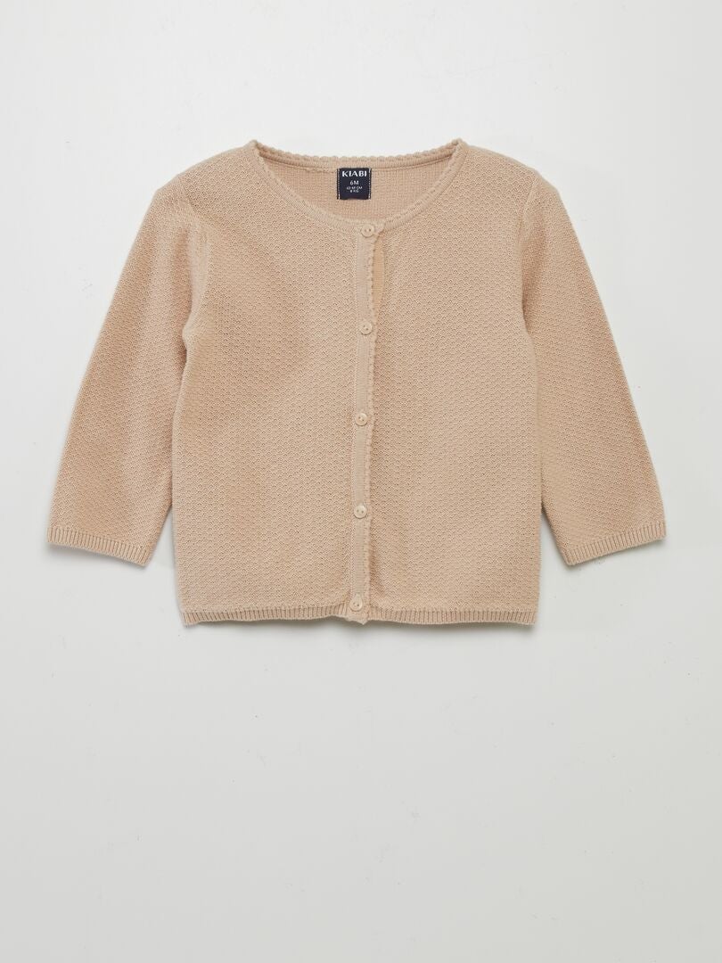 CHAQUETA DE PUNTO DE FANTASíA  BEIGE