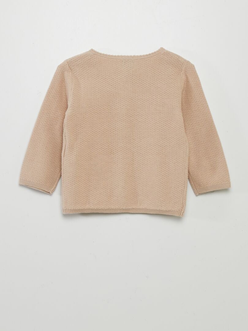 CHAQUETA DE PUNTO DE FANTASíA  BEIGE