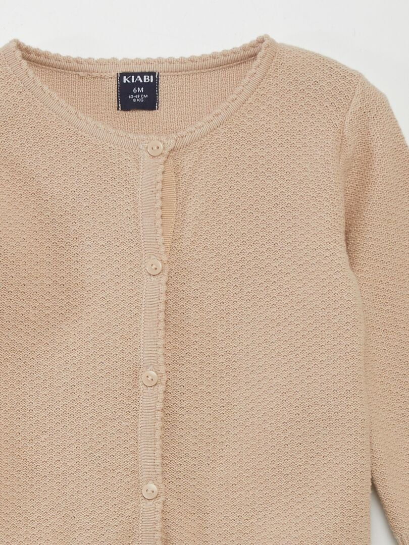 CHAQUETA DE PUNTO DE FANTASíA  BEIGE