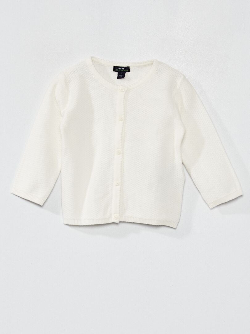CHAQUETA DE PUNTO DE FANTASíA  BLANCO