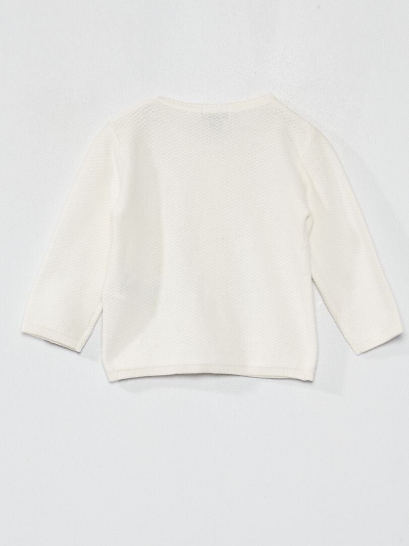 CHAQUETA DE PUNTO DE FANTASíA  BLANCO