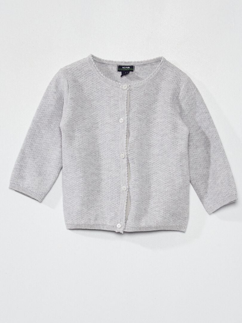 CHAQUETA DE PUNTO DE FANTASíA  GRIS