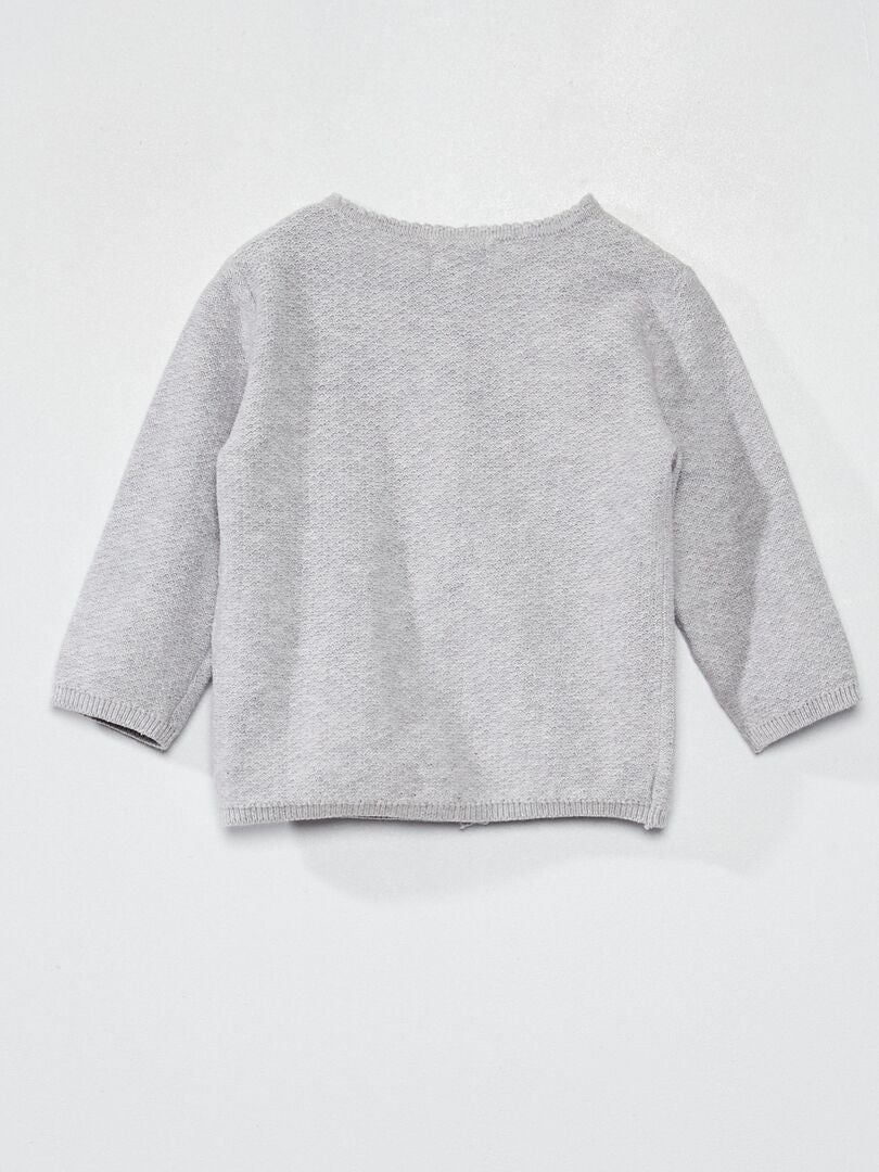 CHAQUETA DE PUNTO DE FANTASíA  GRIS