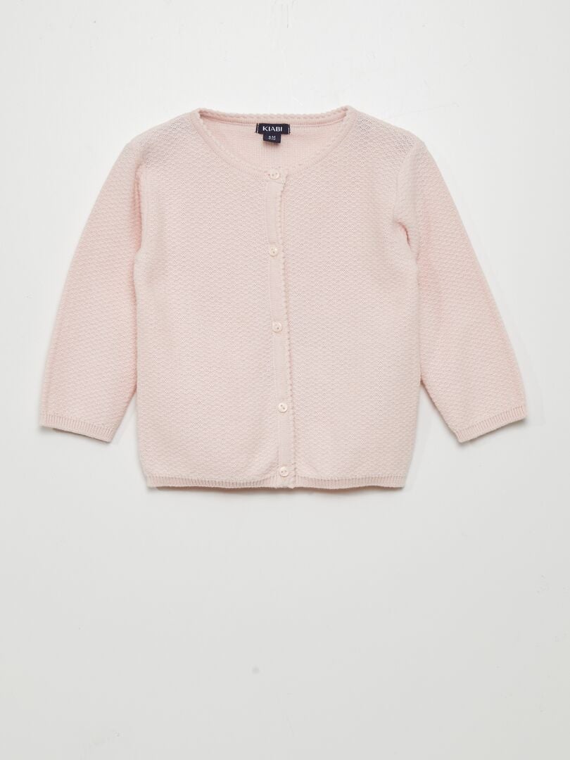 CHAQUETA DE PUNTO DE FANTASíA  ROSA