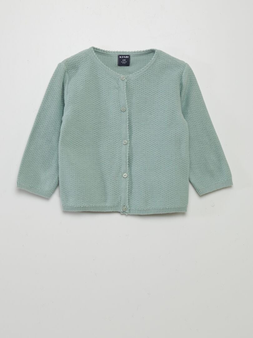 CHAQUETA DE PUNTO DE FANTASíA  VERDE