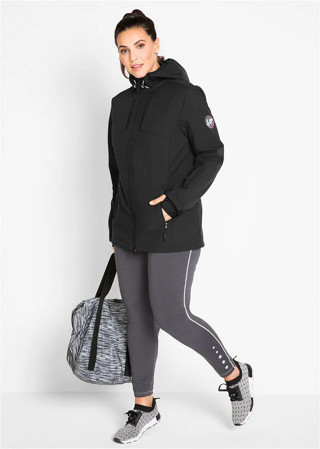 Chaqueta de tejido Softshell Negro estampado