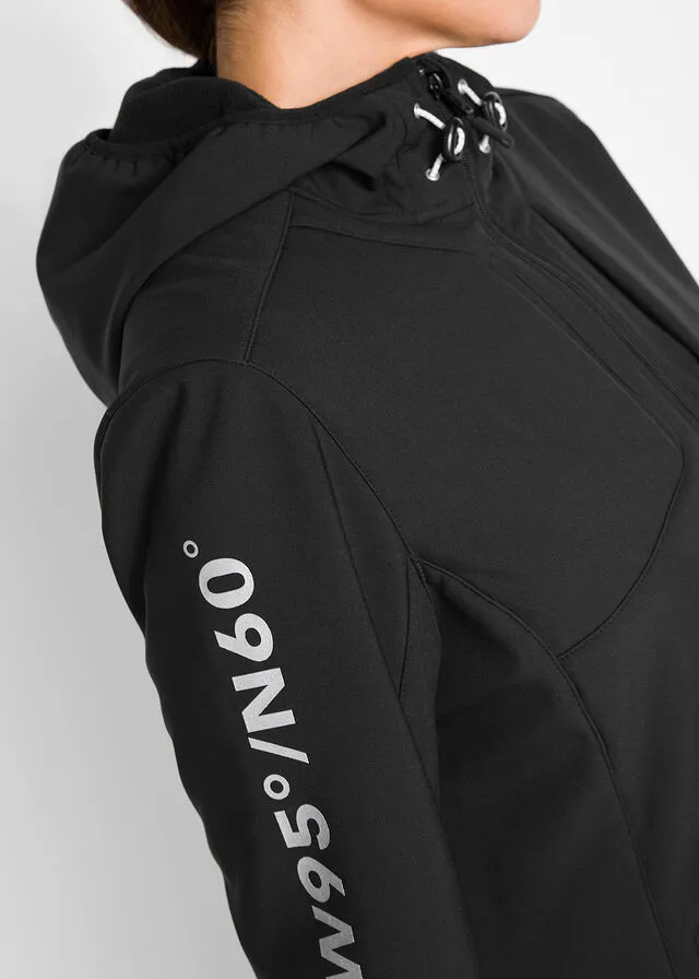Chaqueta de tejido Softshell Negro estampado