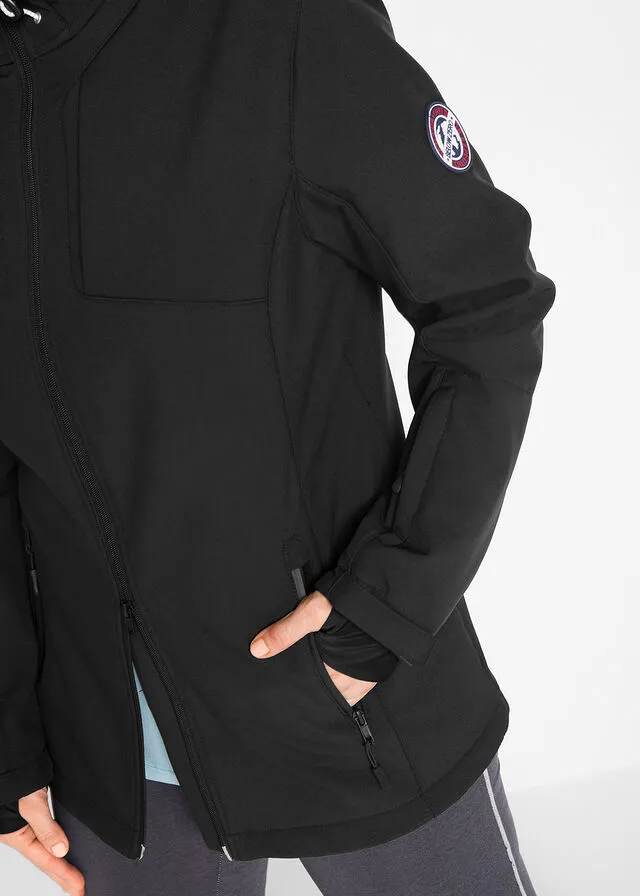 Chaqueta de tejido Softshell Negro estampado