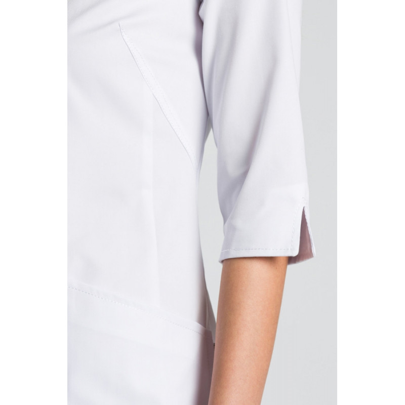 CHAQUETA LABORAL BLANCA CON CUELLO BARCA  TALLA G