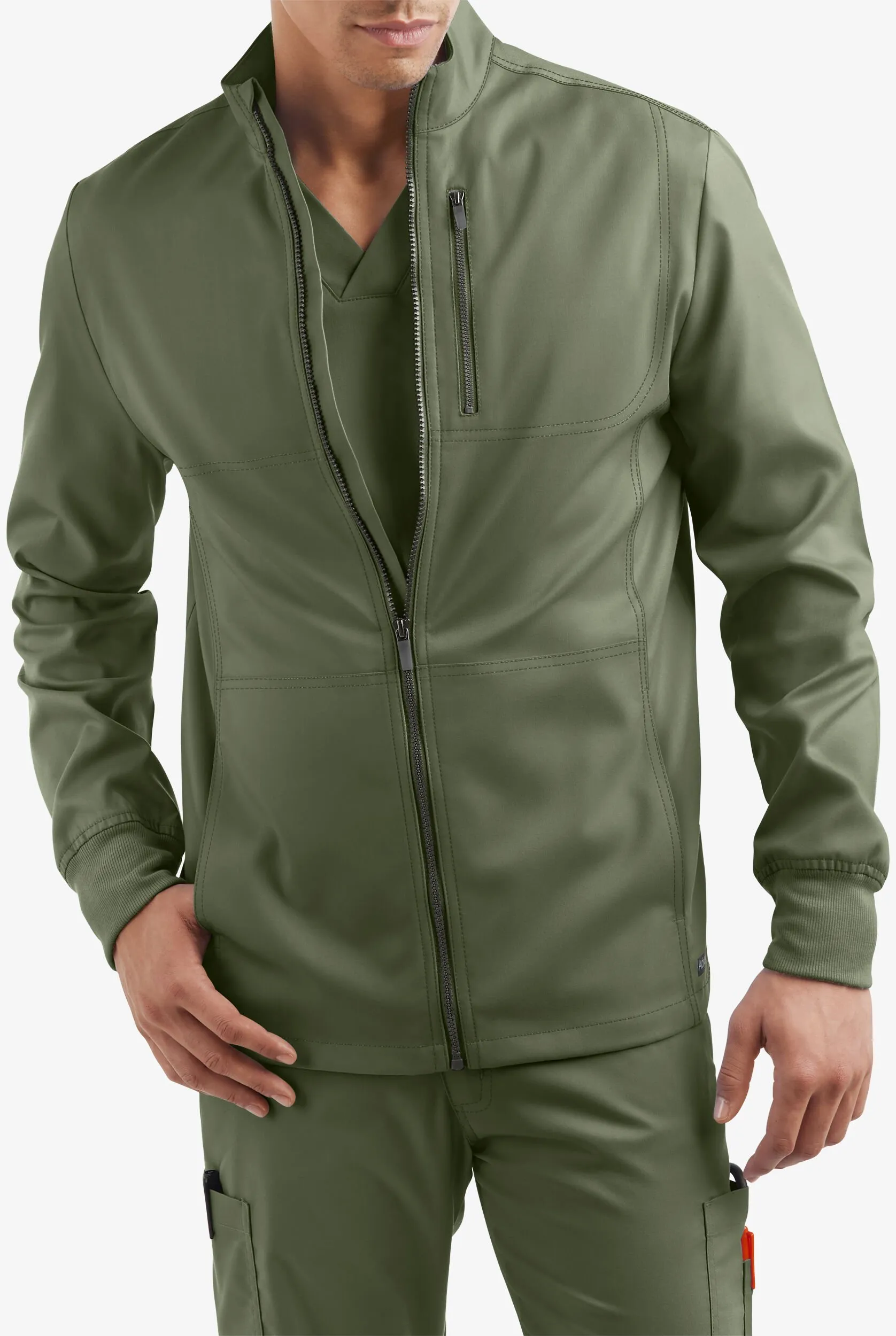 Chaqueta médica abrigada UA Advantage STRETCH con cremallera y 4 bolsillos para hombre